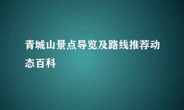 青城山景点导览及路线推荐动态百科