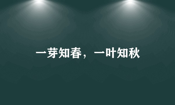 一芽知春，一叶知秋