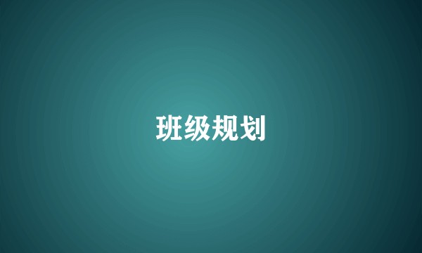 班级规划