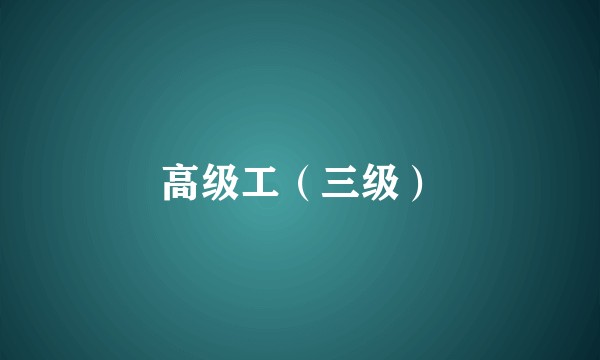 高级工（三级）