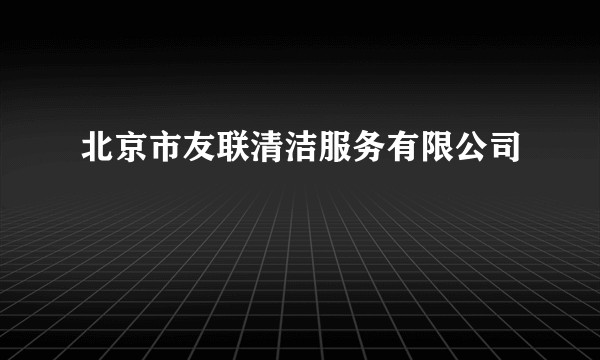 北京市友联清洁服务有限公司