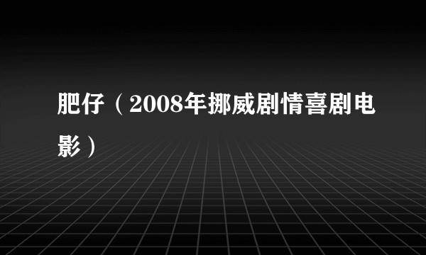 肥仔（2008年挪威剧情喜剧电影）