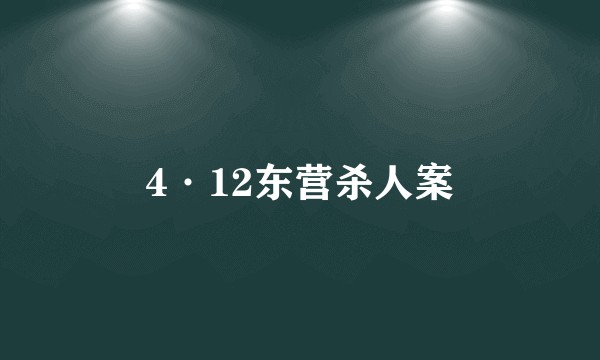 4·12东营杀人案
