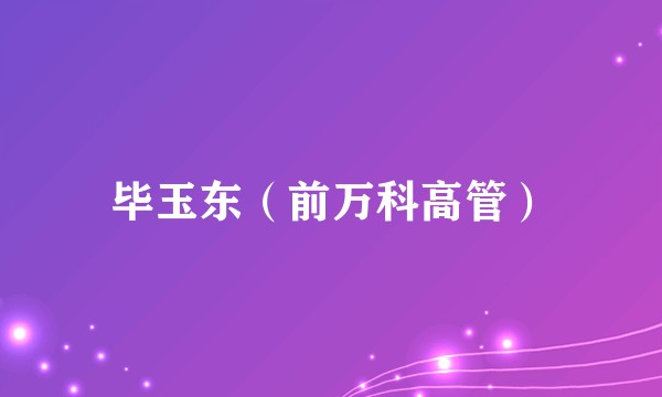 毕玉东（前万科高管）