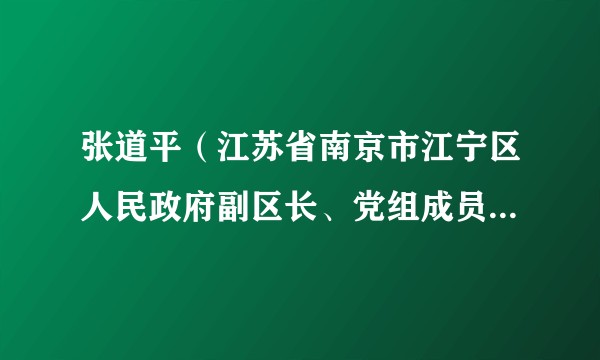 张道平(江苏省南京市江宁区人民政府副区长、党组成员,人大会常委会副主任)