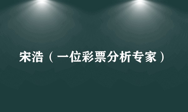 宋浩（一位彩票分析专家）