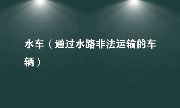 水车（通过水路非法运输的车辆）