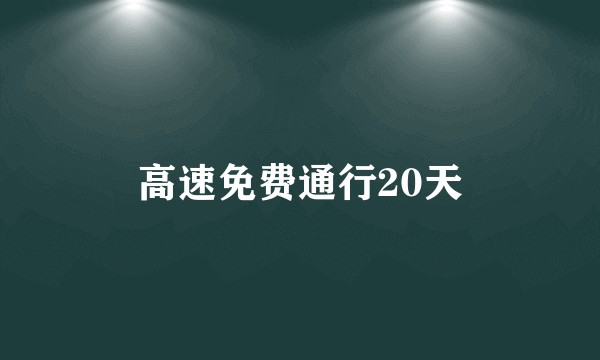 高速免费通行20天