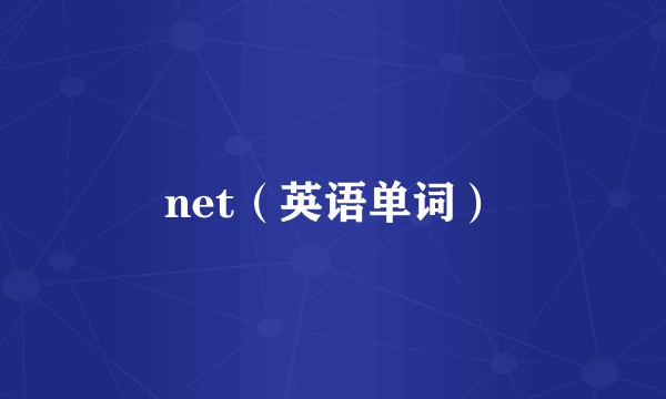 net（英语单词）