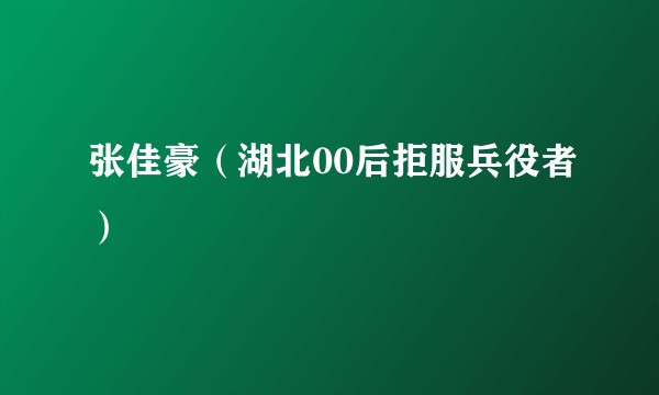 张佳豪（湖北00后拒服兵役者）
