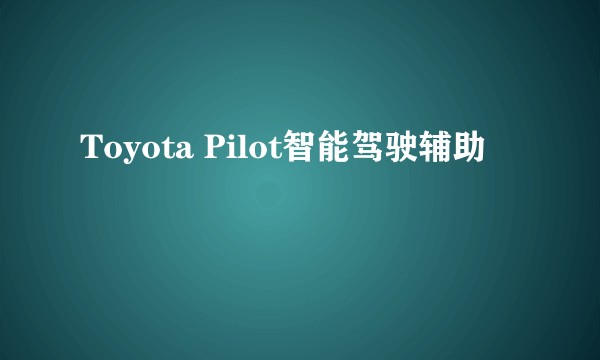 Toyota Pilot智能驾驶辅助