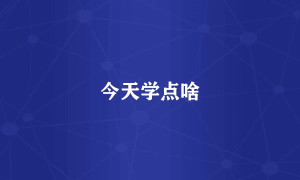 今天学点啥