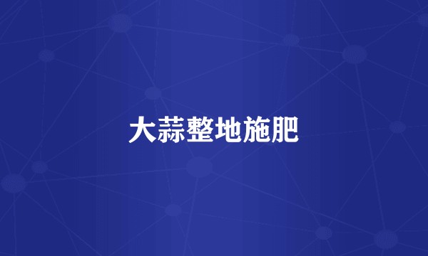 大蒜整地施肥