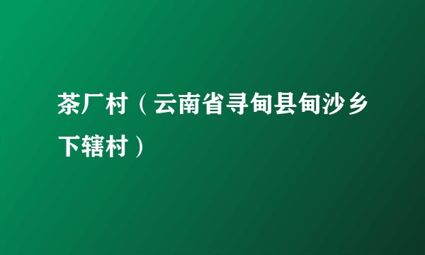 茶厂村(云南省寻甸县甸沙乡下辖村)
