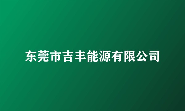 东莞市吉丰能源有限公司