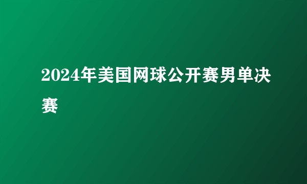2024年美国网球公开赛男单决赛