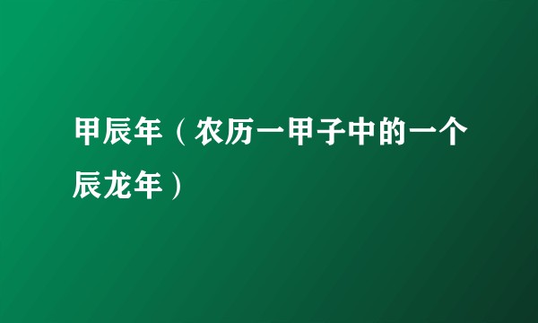 甲辰年（农历一甲子中的一个辰龙年）