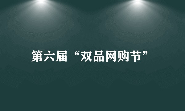 第六届“双品网购节”