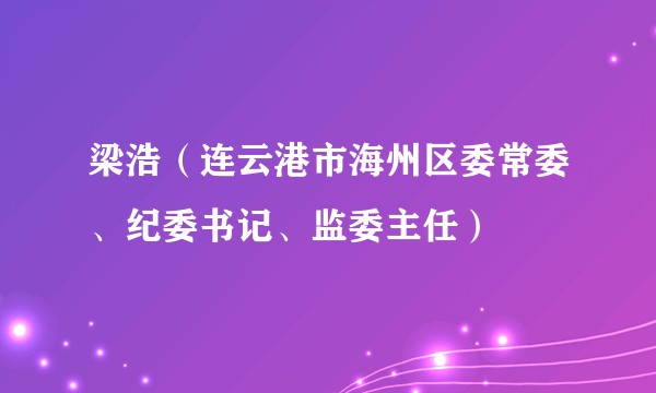梁浩（连云港市海州区委常委、纪委书记、监委主任）