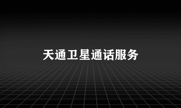 天通卫星通话服务