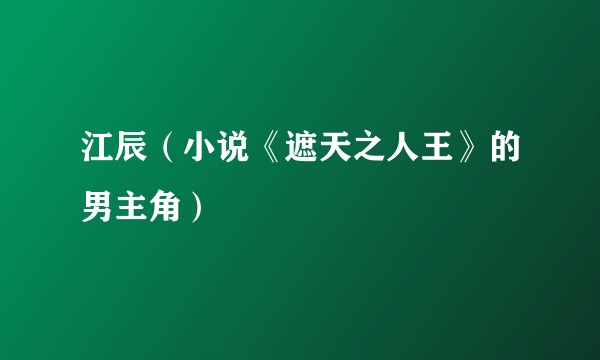 江辰（小说《遮天之人王》的男主角）