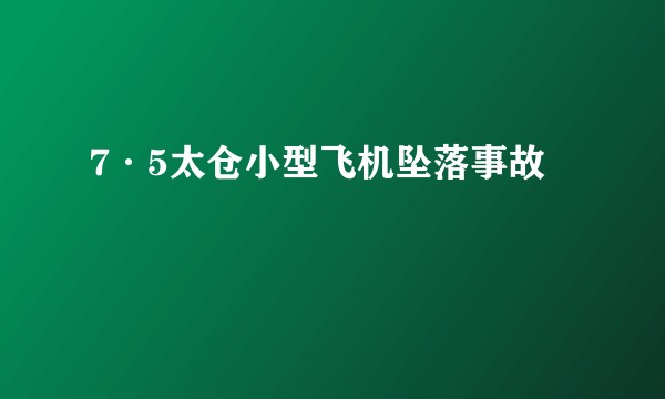 7·5太仓小型飞机坠落事故