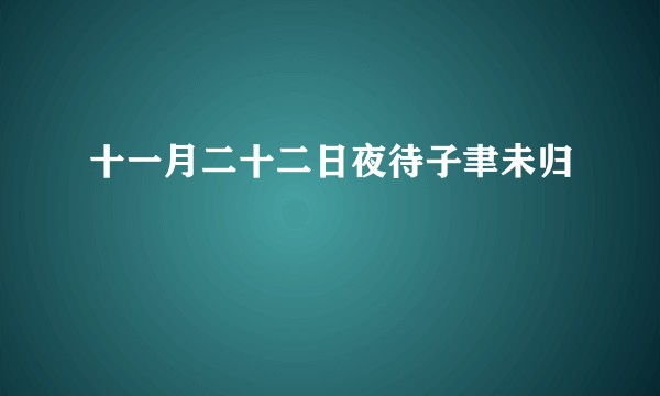 十一月二十二日夜待子聿未归