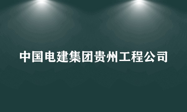 中国电建集团贵州工程公司
