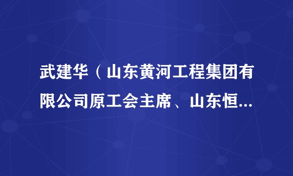 武建华（山东黄河工程集团有限公司原工会主席、山东恒润投资有限公司原总经理）
