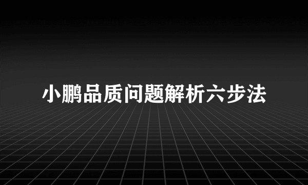 小鹏品质问题解析六步法
