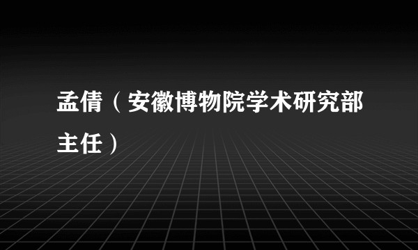 孟倩（安徽博物院学术研究部主任）
