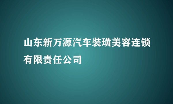 山东新万源汽车装璜美容连锁有限责任公司