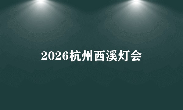 2026杭州西溪灯会