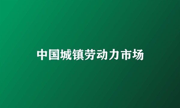 中国城镇劳动力市场