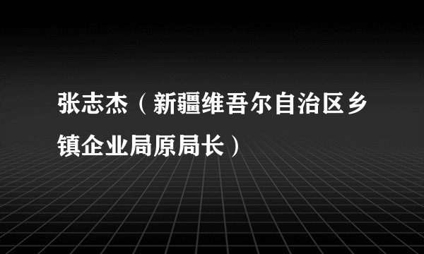 张志杰（新疆维吾尔自治区乡镇企业局原局长）