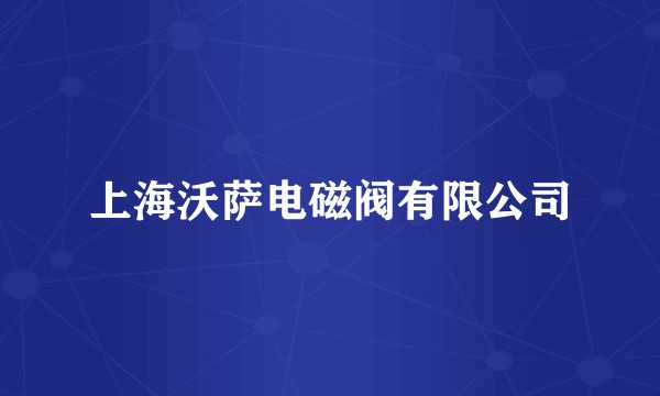 上海沃萨电磁阀有限公司