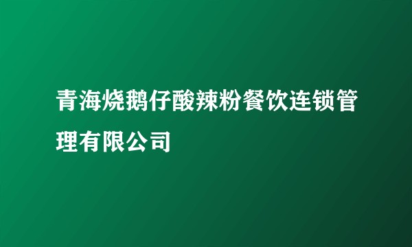 青海烧鹅仔酸辣粉餐饮连锁管理有限公司