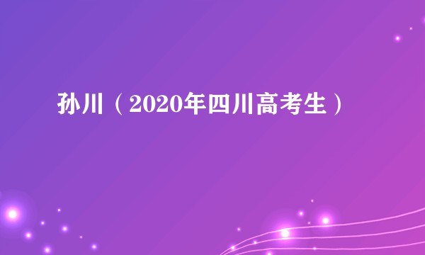 孙川（2020年四川高考生）