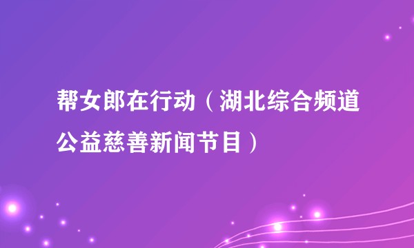 帮女郎在行动(湖北综合频道公益慈善新闻节目)