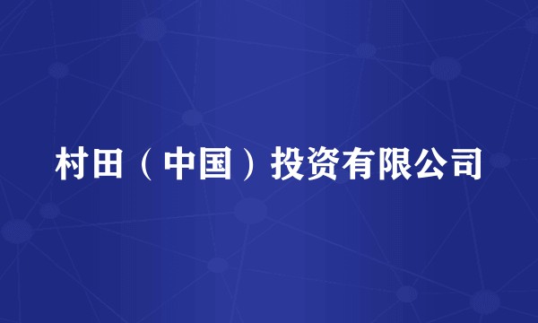 村田（中国）投资有限公司