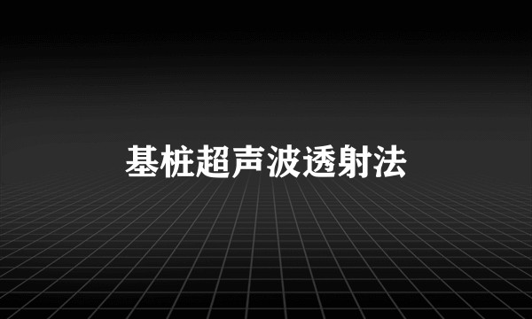 基桩超声波透射法