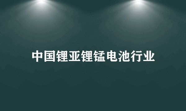 中国锂亚锂锰电池行业