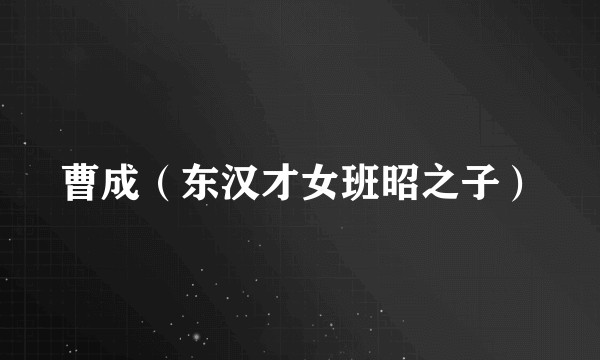 曹成(东汉才女班昭之子)