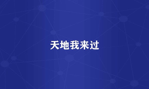 天地我来过
