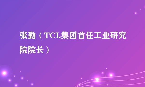 张勤（TCL集团首任工业研究院院长）