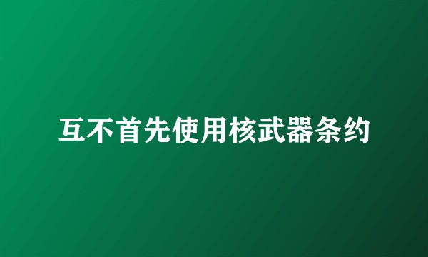 互不首先使用核武器条约