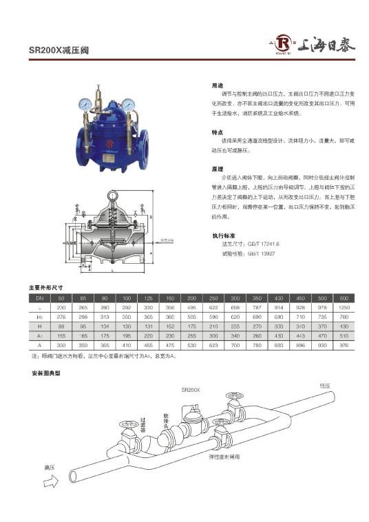 200X减压阀