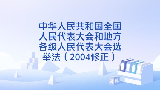 中华人民共和国全国人民代表大会和地方各级人民代表大会选举法（2004修正）