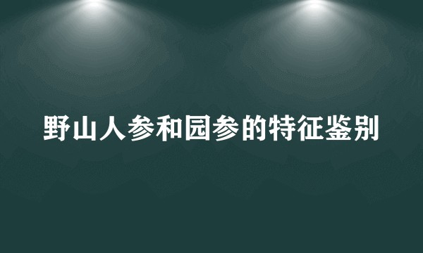 野山人参和园参的特征鉴别