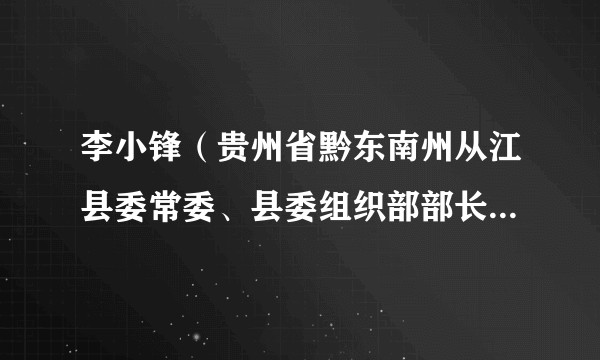 李小锋（贵州省黔东南州从江县委常委、县委组织部部长、县委教育工委书记）